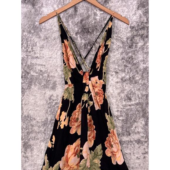 Reformation Dress 2 Womens Dima Black Floral Flowy Maxi - Picture 2 of 8